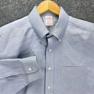 Brooks Brothers Men’s Button Down Shirt 17-34 Light Blue Oxford VTG Made In USA